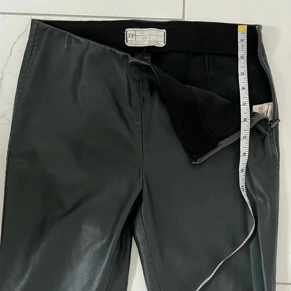Free People/ Deep forest green/  Vegan leather/ Skinny pants/ Size US 4 - Picture 8 of 9